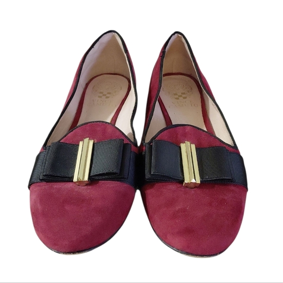 Vince Camuto Rowley Burgundy Suede Pointed Toe Flats Size 8 - Picture 2 of 10